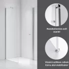 Stuxi Verona 70x70 cm szögletes csuklóajtós zuhanykabin, 6 mm vízlepergető üveggel, króm elemekkel