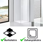 Stuxi Verona 70x70 cm szögletes csuklóajtós zuhanykabin, 6 mm vízlepergető üveggel, króm elemekkel