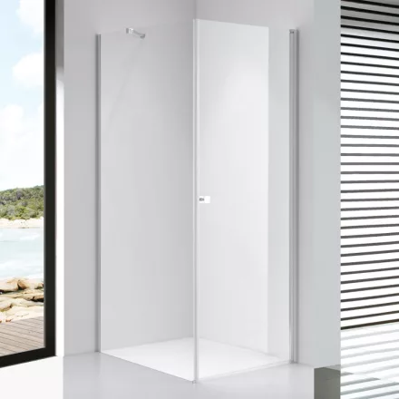 Stuxi Bari 70x80 aszimmetrikus nyílóajtós zuhanykabin 6 mm vízlepergető biztonsági üveggel, króm
