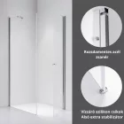Stuxi Bari 70x80 aszimmetrikus nyílóajtós zuhanykabin 6 mm vízlepergető biztonsági üveggel, króm