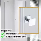 Stuxi Bari 70x80 aszimmetrikus nyílóajtós zuhanykabin 6 mm vízlepergető biztonsági üveggel, króm