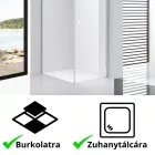 Stuxi Bari 70x80 aszimmetrikus nyílóajtós zuhanykabin 6 mm vízlepergető biztonsági üveggel, króm