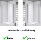Stuxi Bari 70x80 aszimmetrikus nyílóajtós zuhanykabin 6 mm vízlepergető biztonsági üveggel, króm