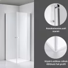 Stuxi Bari Duo 70x70 cm szögletes nyílóajtós zuhanykabin, 6 mm vízlepergető üveggel, króm elemekkel