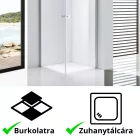 Stuxi Bari Duo 70x70 cm szögletes nyílóajtós zuhanykabin, 6 mm vízlepergető üveggel, króm elemekkel