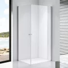 Stuxi Bari Duo 70x80 aszimmetrikus 2 nyíló ajtós zuhanykabin 6 mm vízlepergető biztonsági üveggel, króm
