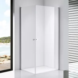   Stuxi Bari Duo 70x80 aszimmetrikus 2 nyíló ajtós zuhanykabin 6 mm vízlepergető biztonsági üveggel, króm
