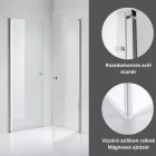 Stuxi Bari Duo 70x80 aszimmetrikus 2 nyíló ajtós zuhanykabin 6 mm vízlepergető biztonsági üveggel, króm