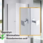 Stuxi Bari Duo 70x80 aszimmetrikus 2 nyíló ajtós zuhanykabin 6 mm vízlepergető biztonsági üveggel, króm