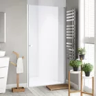 Stuxi Bari 70/80/90/100 cm széles egyszárnyú nyíló zuhanyajtó, 6 mm vízlepergető üveggel, króm profillal, 195 cm magas