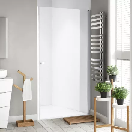 Stuxi Bari 70/80/90/100 cm széles egyszárnyú nyíló zuhanyajtó, 6 mm vízlepergető üveggel, króm profillal, 195 cm magas