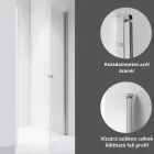 Stuxi Bari 70/80/90/100 cm széles egyszárnyú nyíló zuhanyajtó, 6 mm vízlepergető üveggel, króm profillal, 195 cm magas