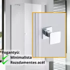 Stuxi Bari 80x70 aszimmetrikus nyílóajtós zuhanykabin 6 mm vízlepergető biztonsági üveggel, króm