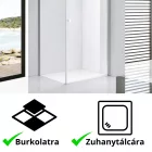 Stuxi Bari 80x70 aszimmetrikus nyílóajtós zuhanykabin 6 mm vízlepergető biztonsági üveggel, króm