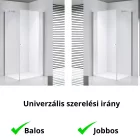 Stuxi Bari 80x70 aszimmetrikus nyílóajtós zuhanykabin 6 mm vízlepergető biztonsági üveggel, króm