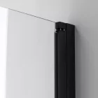 Stuxi Bari Big Black 140 cm széles kétszárnyú nyíló zuhanyajtó, 6 mm vízlepergető üveggel, matt fekete profillal, 195 cm magas