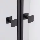 Stuxi Bari Big Black 140 cm széles kétszárnyú nyíló zuhanyajtó, 6 mm vízlepergető üveggel, matt fekete profillal, 195 cm magas