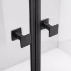 Stuxi Bari Big Black 180 cm széles aszimmetrikus kétszárnyú nyíló zuhanyajtó (80+100 cm), 6 mm vízlepergető üveggel, matt fekete profillal, 195 cm magas