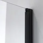 Stuxi Bari Big Black 180 cm széles aszimmetrikus kétszárnyú nyíló zuhanyajtó (80+100 cm), 6 mm vízlepergető üveggel, matt fekete profillal, 195 cm magas