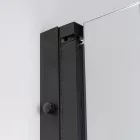 Stuxi Bari Big Black 180 cm széles aszimmetrikus kétszárnyú nyíló zuhanyajtó (80+100 cm), 6 mm vízlepergető üveggel, matt fekete profillal, 195 cm magas