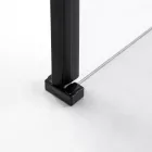 Stuxi Bari Fix Black 140 cm (70+70) széles nyíló zuhanyajtó fix fallal, 6 mm vízlepergető üveggel, matt fekete profillal, 195 cm magas