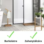 Stuxi Bari Fix Black 140 cm (70+70) széles nyíló zuhanyajtó fix fallal, 6 mm vízlepergető üveggel, matt fekete profillal, 195 cm magas
