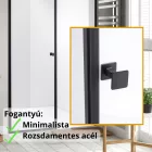 Stuxi Bari Fix Black 140 cm (70+70) széles nyíló zuhanyajtó fix fallal, 6 mm vízlepergető üveggel, matt fekete profillal, 195 cm magas