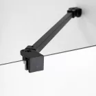 Stuxi Bari Fix Black 140 cm (70+70) széles nyíló zuhanyajtó fix fallal, 6 mm vízlepergető üveggel, matt fekete profillal, 195 cm magas