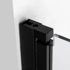 Stuxi Bari Fix Black 140 cm (70+70) széles nyíló zuhanyajtó fix fallal, 6 mm vízlepergető üveggel, matt fekete profillal, 195 cm magas