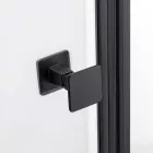 Stuxi Bari Fix Black 140 cm (70+70) széles nyíló zuhanyajtó fix fallal, 6 mm vízlepergető üveggel, matt fekete profillal, 195 cm magas