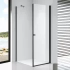Stuxi Bari Black 70x80 aszimmetrikus nyílóajtós zuhanykabin 6 mm vízlepergető biztonsági üveggel, matt fekete