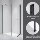 Stuxi Bari Black 70x80 aszimmetrikus nyílóajtós zuhanykabin 6 mm vízlepergető biztonsági üveggel, matt fekete