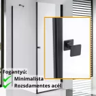Stuxi Bari Black 70x80 aszimmetrikus nyílóajtós zuhanykabin 6 mm vízlepergető biztonsági üveggel, matt fekete
