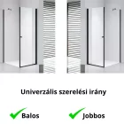Stuxi Bari Black 70x80 aszimmetrikus nyílóajtós zuhanykabin 6 mm vízlepergető biztonsági üveggel, matt fekete