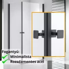 Stuxi Bari Duo Black 70x80 aszimmetrikus 2 nyíló ajtós zuhanykabin 6 mm vízlepergető biztonsági üveggel, matt fekete