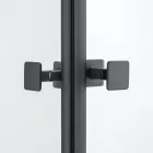 Stuxi Bari Duo Black 70x80 aszimmetrikus 2 nyíló ajtós zuhanykabin 6 mm vízlepergető biztonsági üveggel, matt fekete