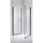 Stuxi Bari Duo Black 70x80 aszimmetrikus 2 nyíló ajtós zuhanykabin 6 mm vízlepergető biztonsági üveggel, matt fekete