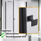 Stuxi Bari Black 80x70 aszimmetrikus nyílóajtós zuhanykabin 6 mm vízlepergető biztonsági üveggel, matt fekete