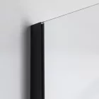 Stuxi Bari Black 80x70 aszimmetrikus nyílóajtós zuhanykabin 6 mm vízlepergető biztonsági üveggel, matt fekete