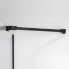 Stuxi Bari Black 80x70 aszimmetrikus nyílóajtós zuhanykabin 6 mm vízlepergető biztonsági üveggel, matt fekete