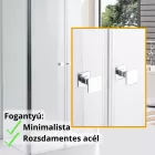 Stuxi Roma 100x100 falsíkra szerelhető 3 oldalú kétszárnyú nyílóajtós zuhanykabin 6 mm vízlepergető biztonsági üveggel, króm elemekkel, 195 cm magas