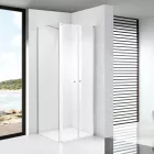 Stuxi Verona 70x70 cm szögletes csuklóajtós zuhanykabin, 6 mm vízlepergető üveggel, króm elemekkel