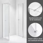 Stuxi Verona 70x70 cm szögletes csuklóajtós zuhanykabin, 6 mm vízlepergető üveggel, króm elemekkel