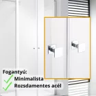 Stuxi Roma 80x100 aszimmetrikus kétszárnyú nyílóajtós zuhanykabin 6 mm vízlepergető biztonsági üveggel, króm