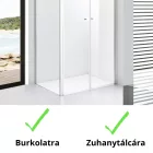 Stuxi Roma 80x100 aszimmetrikus kétszárnyú nyílóajtós zuhanykabin 6 mm vízlepergető biztonsági üveggel, króm