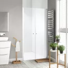 Stuxi Roma 70 cm széles kétszárnyú nyíló zuhanyajtó, 6 mm vízlepergető üveggel, króm profillal, 195 cm magas