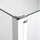 Stuxi Roma 80x110 falsíkra szerelhető 3 oldalú kétszárnyú nyílóajtós zuhanykabin 6 mm vízlepergető biztonsági üveggel, króm elemekkel, 195 cm magas
