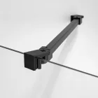 Stuxi Roma Black 80x80 falsíkra szerelhető 3 oldalú kétszárnyú nyílóajtós zuhanykabin 6 mm vízlepergető biztonsági üveggel, matt fekete elemekkel, 195 cm magas