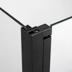 Stuxi Roma Black 80x80 falsíkra szerelhető 3 oldalú kétszárnyú nyílóajtós zuhanykabin 6 mm vízlepergető biztonsági üveggel, matt fekete elemekkel, 195 cm magas