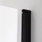 Stuxi Roma Black 80x80 falsíkra szerelhető 3 oldalú kétszárnyú nyílóajtós zuhanykabin 6 mm vízlepergető biztonsági üveggel, matt fekete elemekkel, 195 cm magas